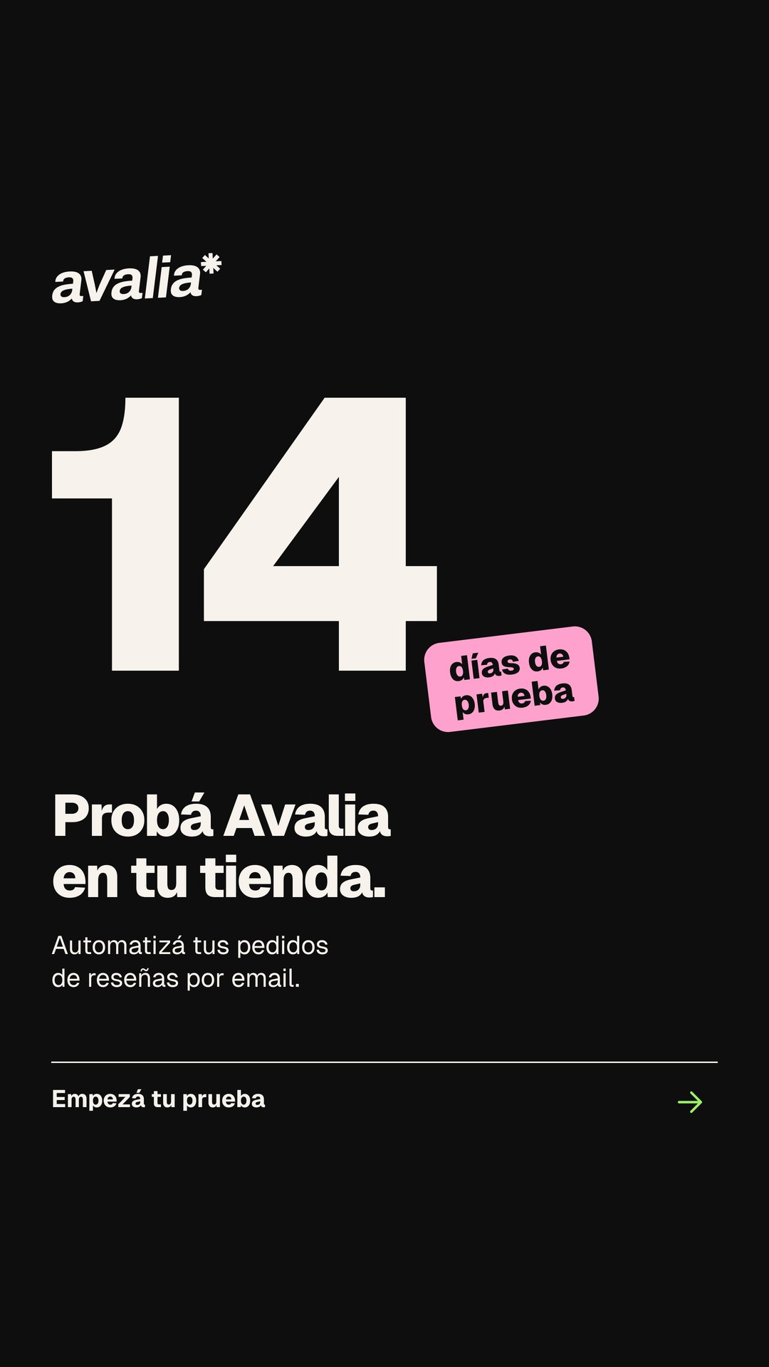 Avalia post inviting stores to try the app free for 14 days