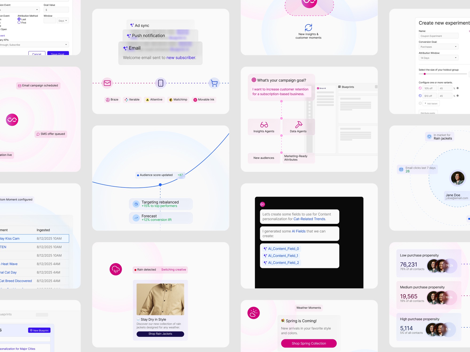 Simon AI website and product interface composition